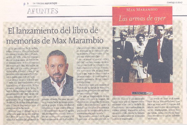 El Lanzamiento del libro de memorias de Max Marambio