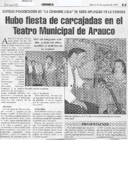 Hubo fiesta de carcajadas en el Teatro Municipal de Arauco