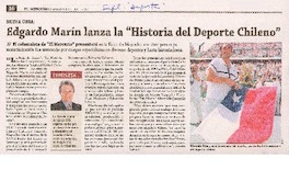 Edgardo Marín lanza la "Historia del deporte chileno"
