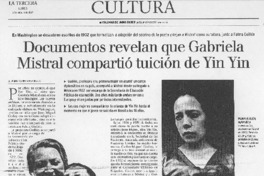 Documentos revelan que Gabriela Mistral compartió tuición de Yin Yin