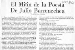 El mitin de la poesía de Julio Barrenechea.  [artículo] Edmundo Concha.