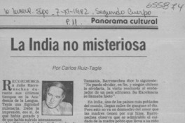 La India no misteriosa.  [artículo] Carlos Ruiz-Tagle.