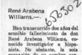 René Arabena Williams  [artículo] Arturo Piga Dacchena.