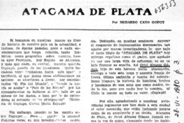 Atacama de plata  [artículo] Medardo Cano Godoy.