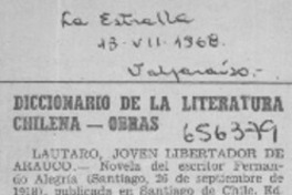 Diccionario de la literatura chilena-obras  [artículo]
