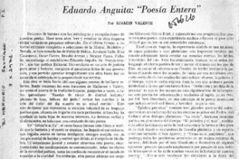 Eduardo Anguita, "Poesía entera"  [artículo] Ignacio Valente.