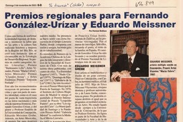 Premios regionales para Fernando González-Urízar y Eduardo Meissner.