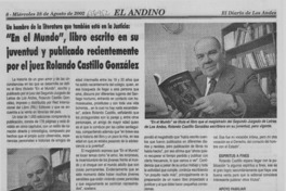 "En el Mundo", libro escrito en su jueventud y publicado recientemente por el juez Rolando Castillo González.