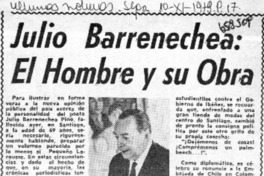 Julio Barrenechea, el hombre y su obra  [artículo] L. S. L.