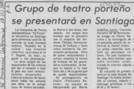Grupo de teatro porteño se presentará en Santiago.