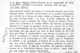 Reseña histórica de la Universidad de Chile  [artículo] E. Soto Kloss.