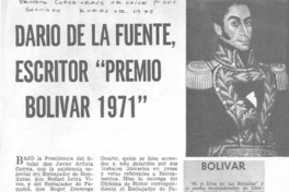 Darío de la Fuente, escritor "Premio Bolívar 1971".