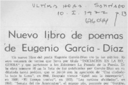 Nuevo libro de poemas de Eugenio García Díaz.