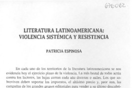 Literatura latinoamericana, violencia sistémica y resistencia