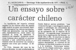 Un ensayo sobre carácter chileno