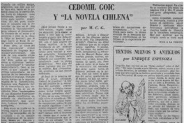Cedomil Goic y "La novela chilena"