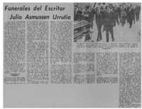 Funerales del escritor Julio Asmussen Urrutia.