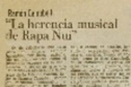 La Herencia musical de Rapa Nui" La Herencia musical de Rapa Nui"
