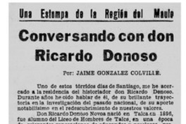 Conversando con son Ricardo Donoso