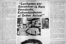 Luchamos por encontar la raíz vernácula, enfrentándonos al orden actual" : [entrevista]