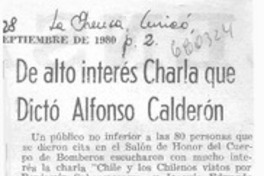 De alto interés charla que dictó Alfonso Calderón.