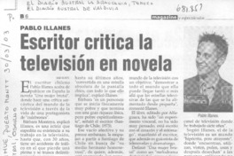 Escritor critica la televisión en novela.