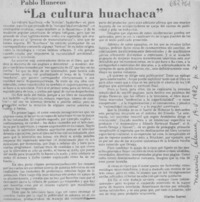 La cultura huachaca