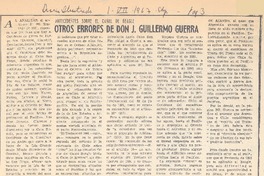 Otros errores de don J. Guillermo Guerra