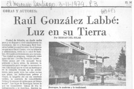Raúl González Labbé: luz en su tierra