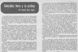 González Vera y la crítica