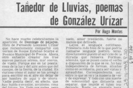 Tañedor de lluvias, poemas de González Urízar