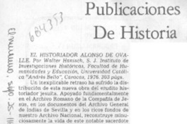 El historiador Alonso de Ovalle.