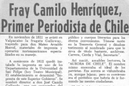 Fray Camilo Henríquez, primer periodista de Chile.