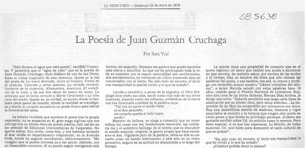 La poesía de Juan Guzmán Cruchaga