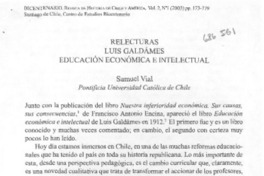 Relecturas, Luis Galdames; educación económica e intelectual