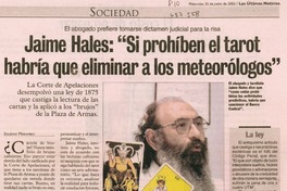 Jaime Hales: "Si prohíben en el tarot habría que eliminar a los meteorólogos" : [entrevista]