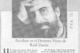 Escriben en el desierto verso de Raúl Zurita.
