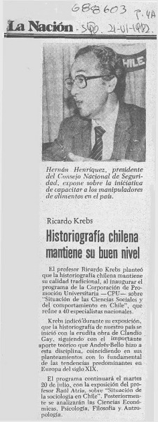 Historiografía chilena mantiene su buen nivel.