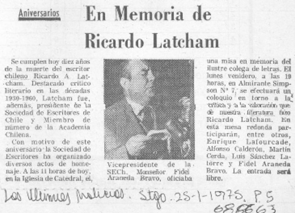 En memoria de Ricardo Latcham.
