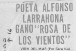 Poeta Alfonso Larrahona ganó "Rosa de los vientos"