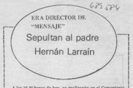 Sepultan al Padre Hernán Larraín.
