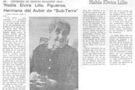 Habla Elvira Lillo Figueroa, hermana del autor de "Sub-terra".