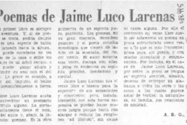 Poemas de Jaime Luco Larenas