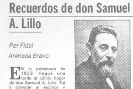 Recuerdos de don Samuel A. Lillo