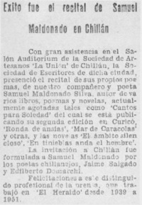 Exito fue el recital de Samuel Maldonado en Chillán.