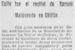 Exito fue el recital de Samuel Maldonado en Chillán.