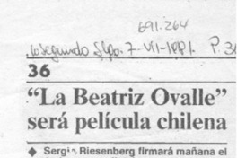 "La Beatriz Ovalle" será película chilena.