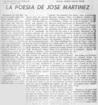La poesía de José Martínez