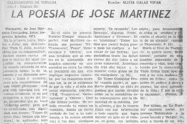 La poesía de José Martínez