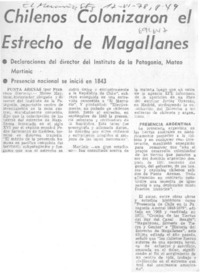 Chilenos colonizaron el Estrecho de Magallanes